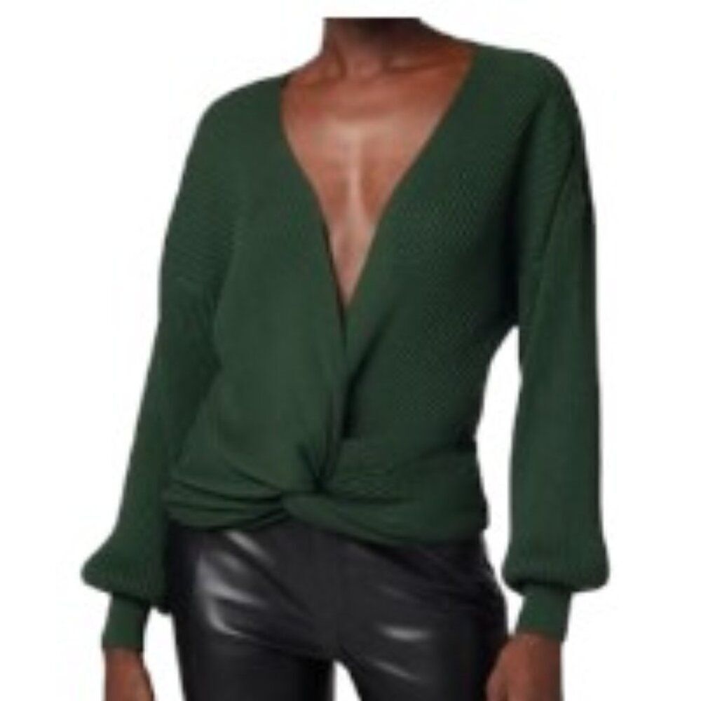 Hudson Jeans Knotted Sweater Garden Topiary Small NWT